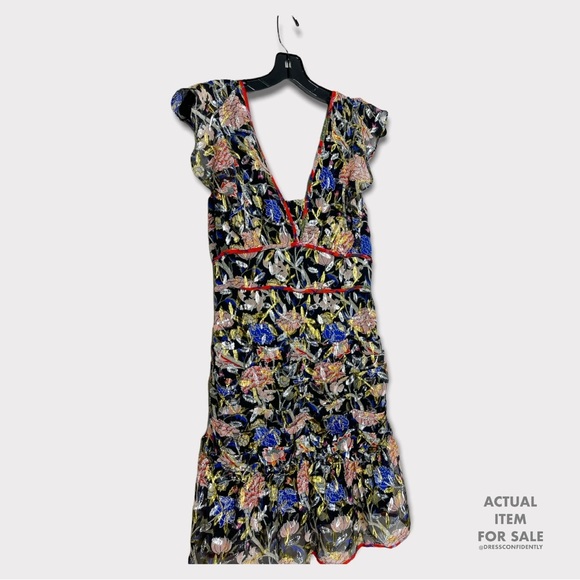 BA&SH Jade Floral Metallic Mini Dress - Picture 5 of 7